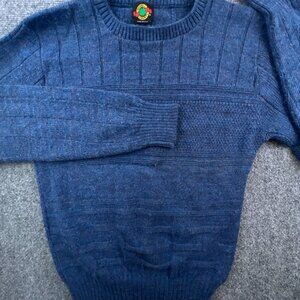 VTG Iredell County Men's Blue Geometric Design Knit Pull Over Sweater Medium USA